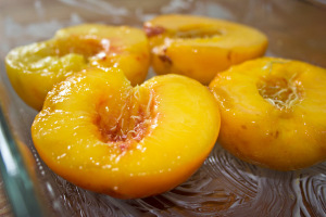 Vorbereitete Pfirsiche